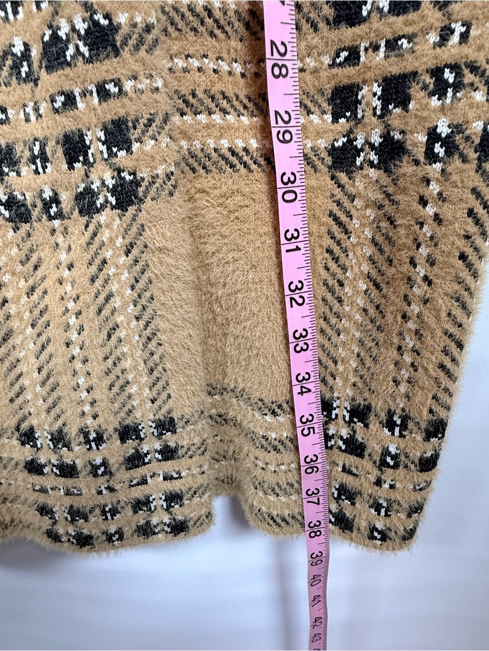 Tahari Women’s Camel Plaid Fall Winter Coat Double Breasted Long Coatigan Size S - Picture 7 of 8